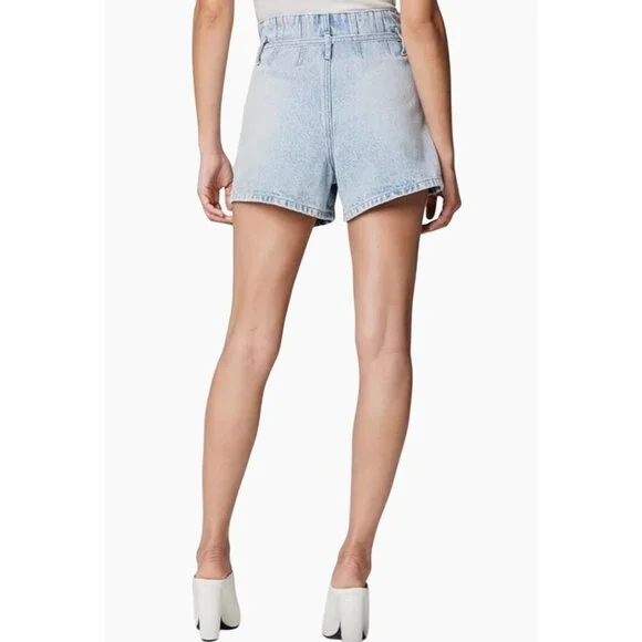 NWT Blank NYC High Rise Blue Denim Short With‎ Belt Women's Size 28 100% Cotton - Picture 2 of 13